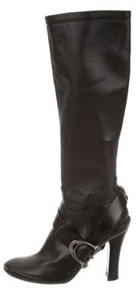 Celine Leather Mid-Calf Boots