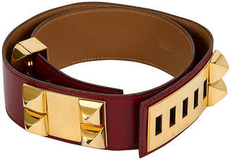 One Kings Lane Vintage Hermes Collier de Chien Rouge H Belt - Vintage Lux - rouge/gold