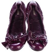Thumbnail for your product : Miu Miu Patent Leather Bow-Accented Flats