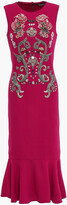 Thumbnail for your product : Dolce & Gabbana Fluted embellished crepe midi dress