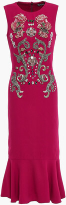 Dolce & Gabbana Fluted embellished crepe midi dress