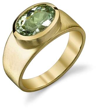 Irene Neuwirth Oval Green Beryl Ring - Yellow Gold