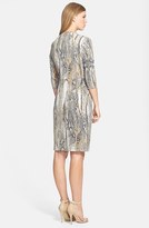Thumbnail for your product : Donna Ricco Python Print Front Twist Jersey Dress (Regular & Petite)