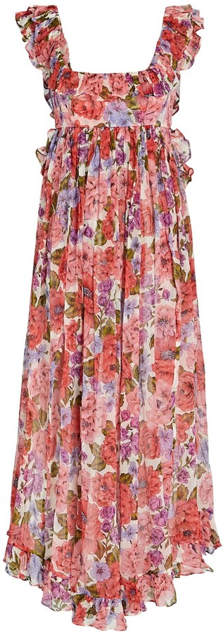 Zimmermann Poppy Floral Silk Midi Dress - ShopStyle
