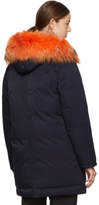 Thumbnail for your product : Kenzo Navy Long Fur-Trimmed Parka