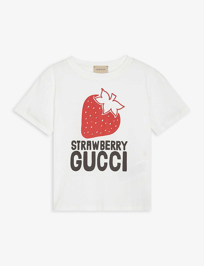 Gucci Strawberry short-sleeved cotton T-shirt 4-10 years - ShopStyle Boys'  Tees