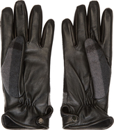 Thumbnail for your product : Burberry Grey Check Wool & Leather Gloves