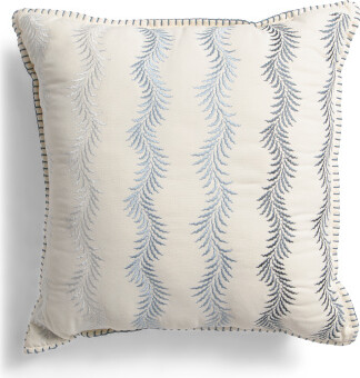 TJMAXX 20X20 Ombre Embroidered Vines Outdoor Pillow, Cotton/Polyester