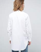 Thumbnail for your product : ASOS Regular Fit Shirt Super Longline With Grandad Collar In White