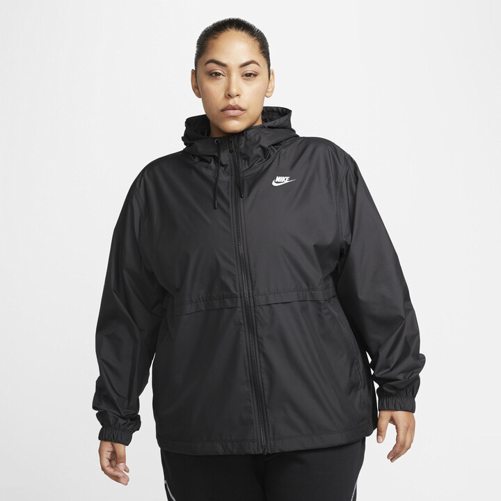 Nike Women's Sportswear Essential Repel Woven Jacket (Plus Size) in Black -  ShopStyle