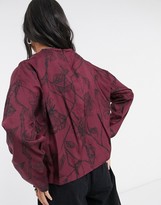 Thumbnail for your product : NATIVE YOUTH rose print blouse in burgundy