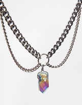 Thumbnail for your product : Regal Rose Apogee Crystal and Gunmetal Chain Choker Necklace