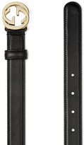 Thumbnail for your product : Gucci Leather belt with interlocking G buckle