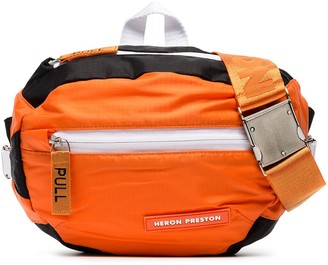 Heron Preston Orange Industrial Strap Messenger Bag