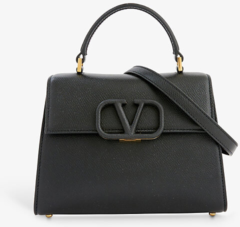 Valentino Garavani Womens Nero/rubin Vsling Small Leather Top