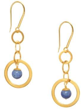 The Branch Jewellery 18ct Gold Plated Blue Quartz Chain Drop Earring
