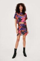 Thumbnail for your product : Nasty Gal Womens Printed T-Shirt and Wrap Mini Skirt Set - Pink - 6