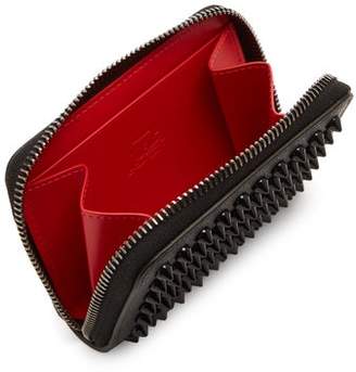 Christian Louboutin Panettone Spike-embellished Leather Wallet - Mens - Black