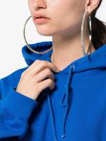 Thumbnail for your product : Area silver metallic dorinda oversized crystal hoop earrings