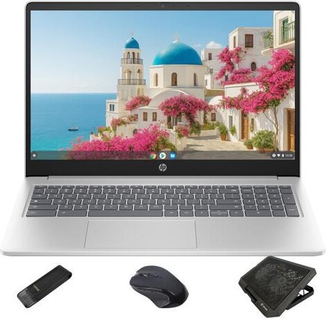 HP 15.6' Chromebook Student Laptop, Intel Processor N200 (Up to 3.7GHz), 8GB LPDDR5, 64GB eMMC+128GB USB Flash Drive, Lightweight Computer for...