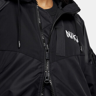 Nike Women's x sacai Full-Zip Hooded Jacket in Black - ShopStyle