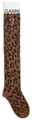 Ganni Leopard Print Socks