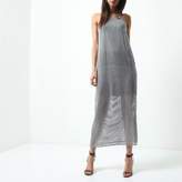 Thumbnail for your product : River Island Womens Silver sequin maxi cami slip dress