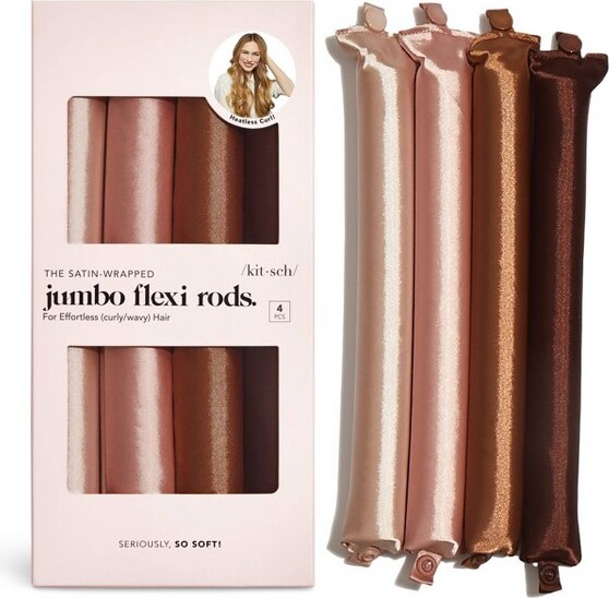 Kitsch KitschSatinJumboFlexiRodsHairRollers-Rosewood-4pk