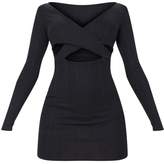 Thumbnail for your product : PrettyLittleThing Black Bandage Cross Front Cut Out Detail Bodycon Dress