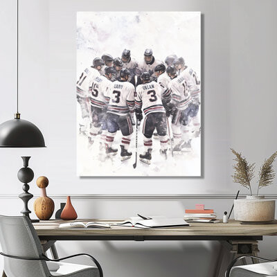 Alcott Hill Hockey Team Before A Game IV - Sport Hockey Wall Décor
