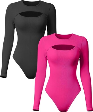 Long Sleeve Body Suit Mock Turtle Neck Zip Up Bodysuit For  Women Ribbed Deep V Sexy Bodysuit Shirts