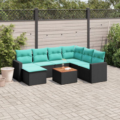 VidaXL 8 Piece Patio Sofa Set With Cushions Poly Rattan