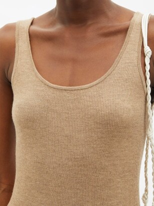 Co Scoop-neck Ribbed-knit Cashmere Tank Top - Beige - ShopStyle