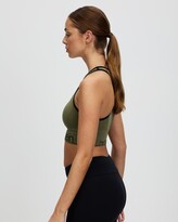 Thumbnail for your product : Calvin Klein Performance Women's Green Crop Tops - Round V-Neck Seamless Sports Bra - Size XS at The Iconic