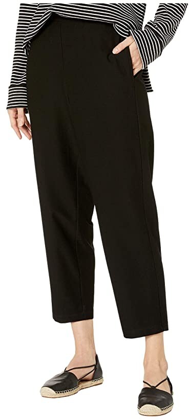 black stretch ankle pants
