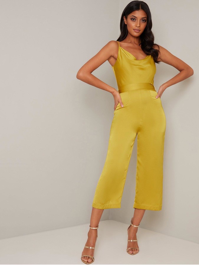 Chi Chi London Yana Jumpsuit Mustard ShopStyle