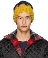 Thumbnail for your product : Bless Navy & Yellow Hand-Knit Flame Tongue Beanie