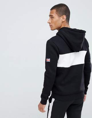 Hype hoodie with contrast logo panel-Black