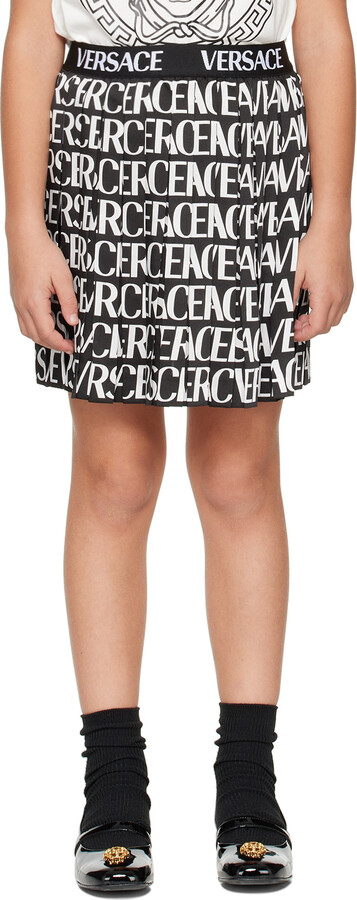 Versace Kids Black Pleated Skirt