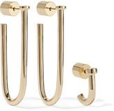 Thumbnail for your product : Jennifer Fisher Set Of Three Small Pipe Gold-plated Earrings