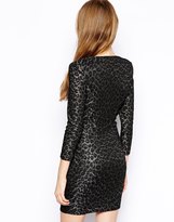 Thumbnail for your product : Warehouse Animal Jacquard Wrap Front Dress