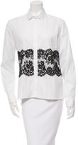 Thumbnail for your product : Valentino Lace-Paneled Button-Up Top