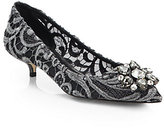 Thumbnail for your product : Dolce & Gabbana Macrame Lace-Embellished Point-Toe Pumps