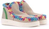 Thumbnail for your product : Mou Summer Eskimo Sneaker Ankle Boot In Grey Suede With Multicolor Details