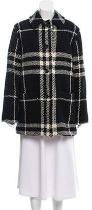Burberry Wool Short Coat Black Wool Short Coat