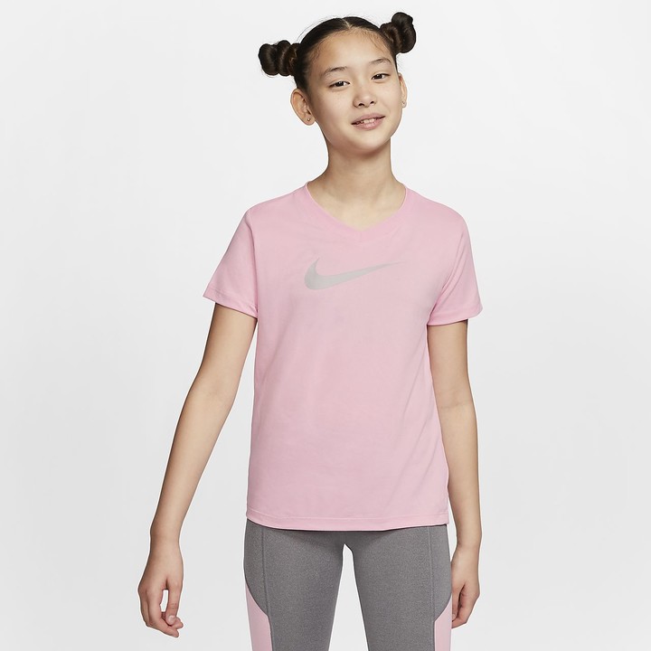 girls pink nike top