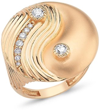 Selda Jewellery Yin Yang Ring With White Diamonds