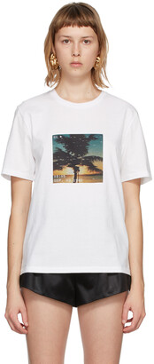 Saint Laurent White VHS Sunset T-Shirt