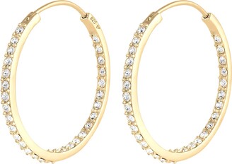 Elli Elli Earrings Hoop Crystals Gold Plated 925 Sterling Silver