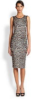 Thumbnail for your product : Pink Tartan Leopard-Print Jersey Dress